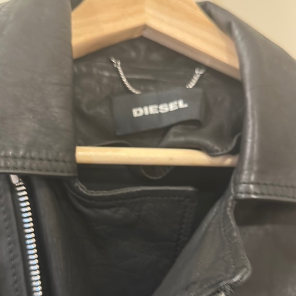 Diesel Black Leather Jacket for Men - Picture 2 of 5